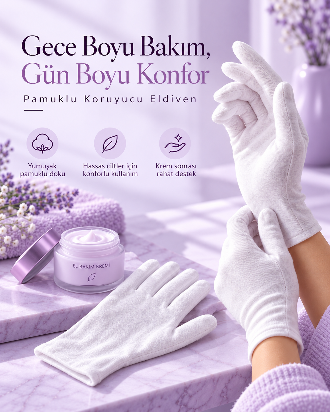 DermDeva™ | Pamuklu Egzema Eldiveni